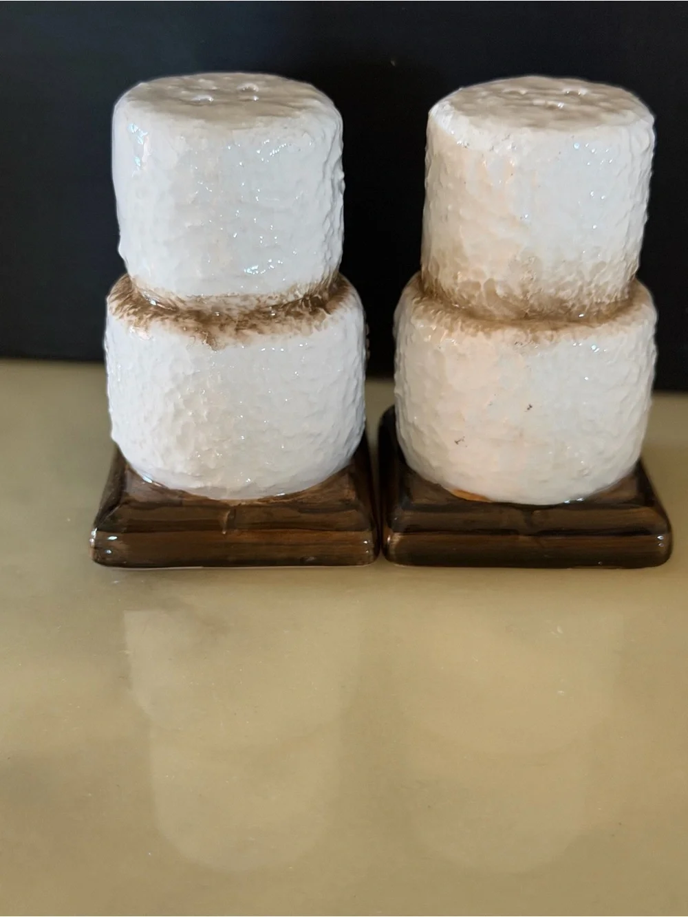 Festive Snowman Salt & Pepper Shaker Set - White and Brown